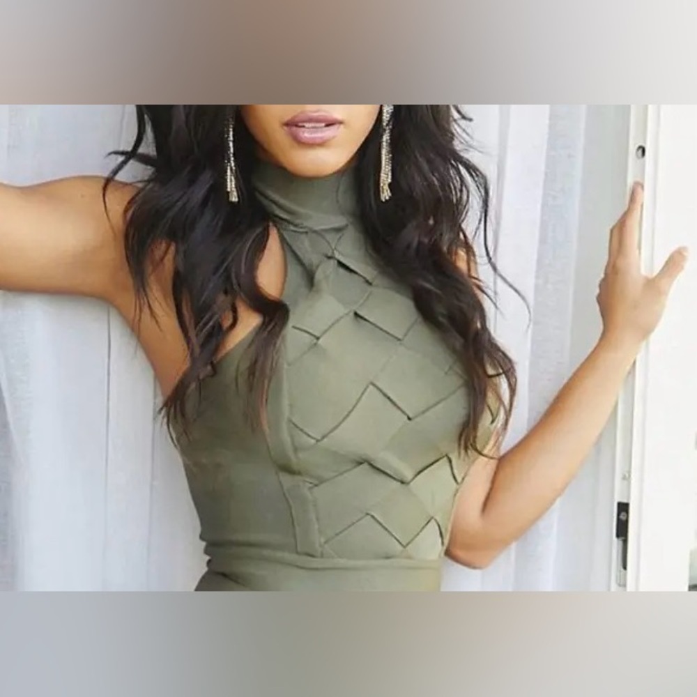 Olive Green Marciano Guess Halter Top - Size M